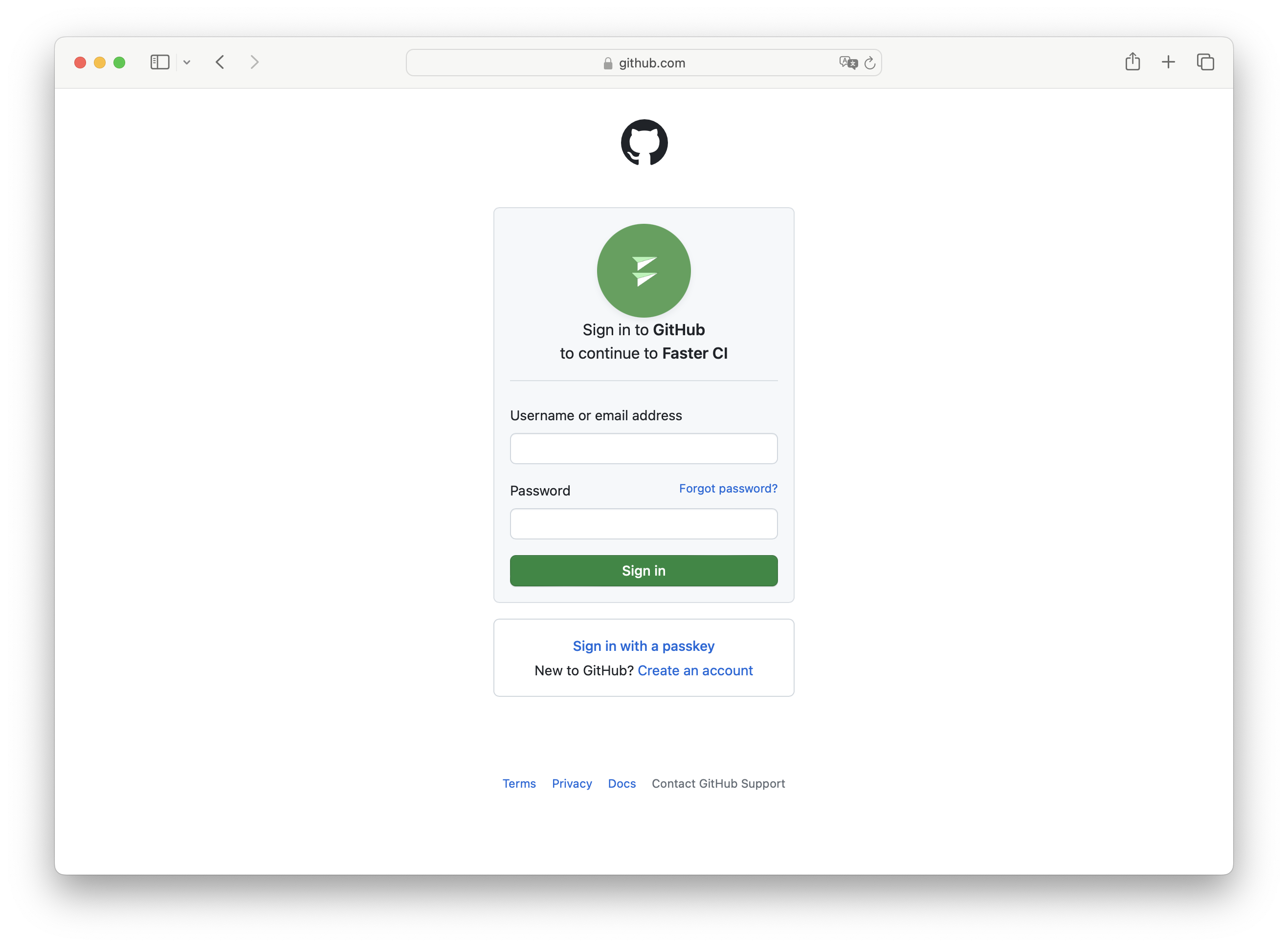 Github login